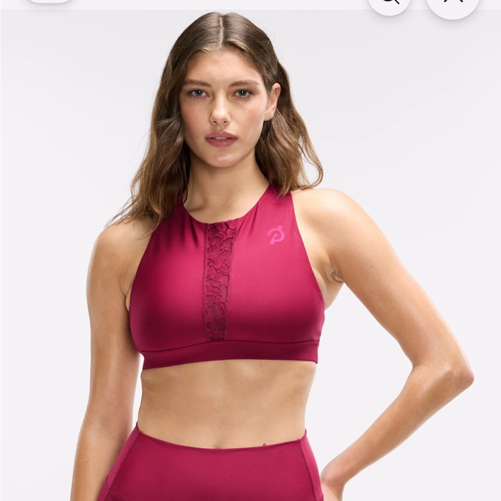 ❤️❤️NWT PELOTON ENDURANCE LIGHT LACE BRA SIZE SMALL IN BEET RED❤️❤️